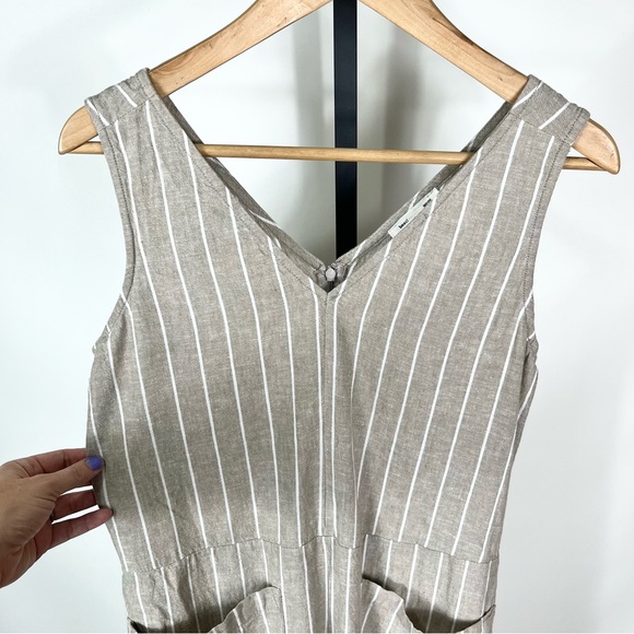 BeachLunchLounge Linen and Cotton Striped Jumpsuit Size Small - Picture 6 of 9